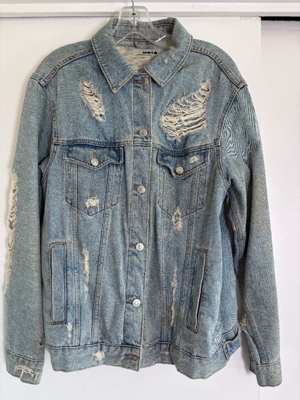 Top Shop Distressed Denim Jacket